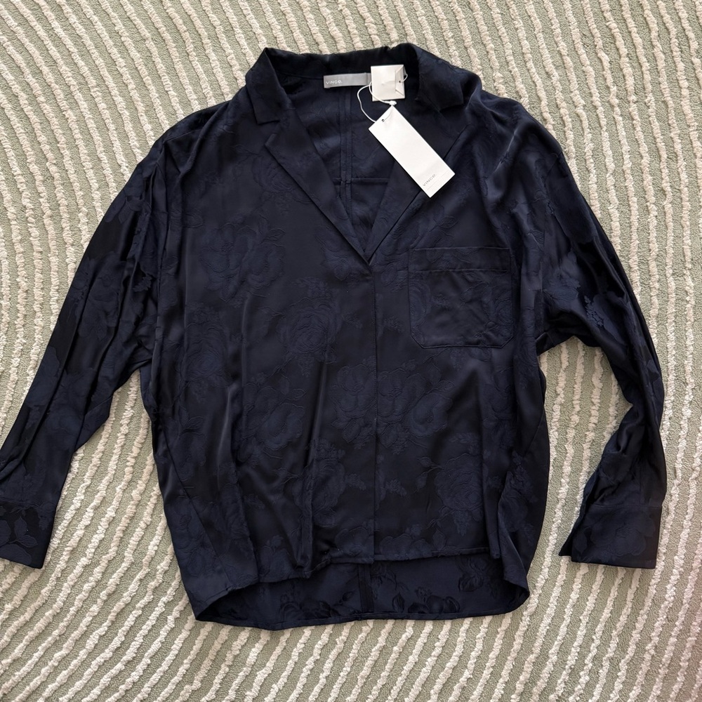 Vince Floral Jacquard Top NWT - Picture 3 of 8